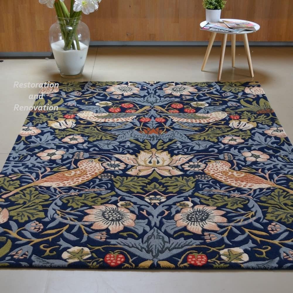 Premium Handmade Wild Stanberry Floral Wool Area Rug