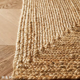 Handwoven Jute Area Rug - Natural Fiber Rug for Home Decor