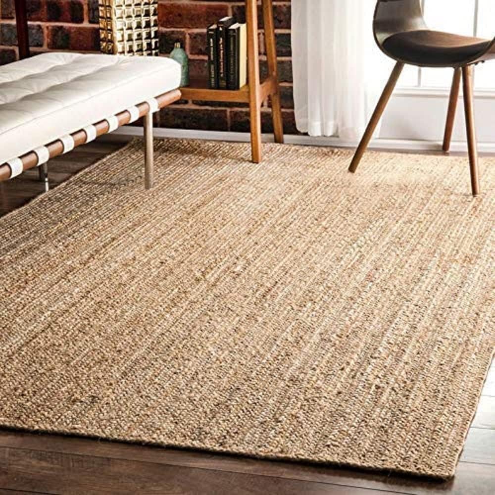 Handwoven Jute Area Rug - Natural Fiber Rug for Home Decor