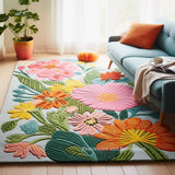 Handmade Wool Floral Area Rug for Living Room