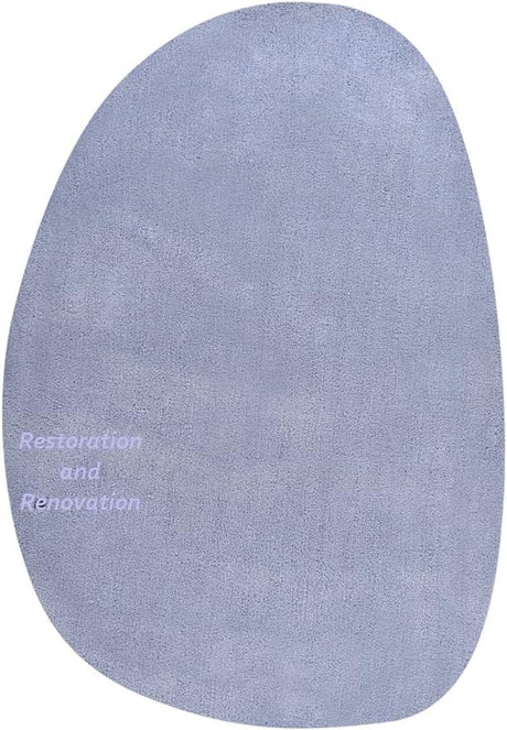 Modern Oval Shape Wool Rug - Irregular Shaped with Soft and Cozy Texture