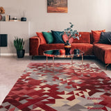 Modern Carved 3D Wool Rug in Multi Color