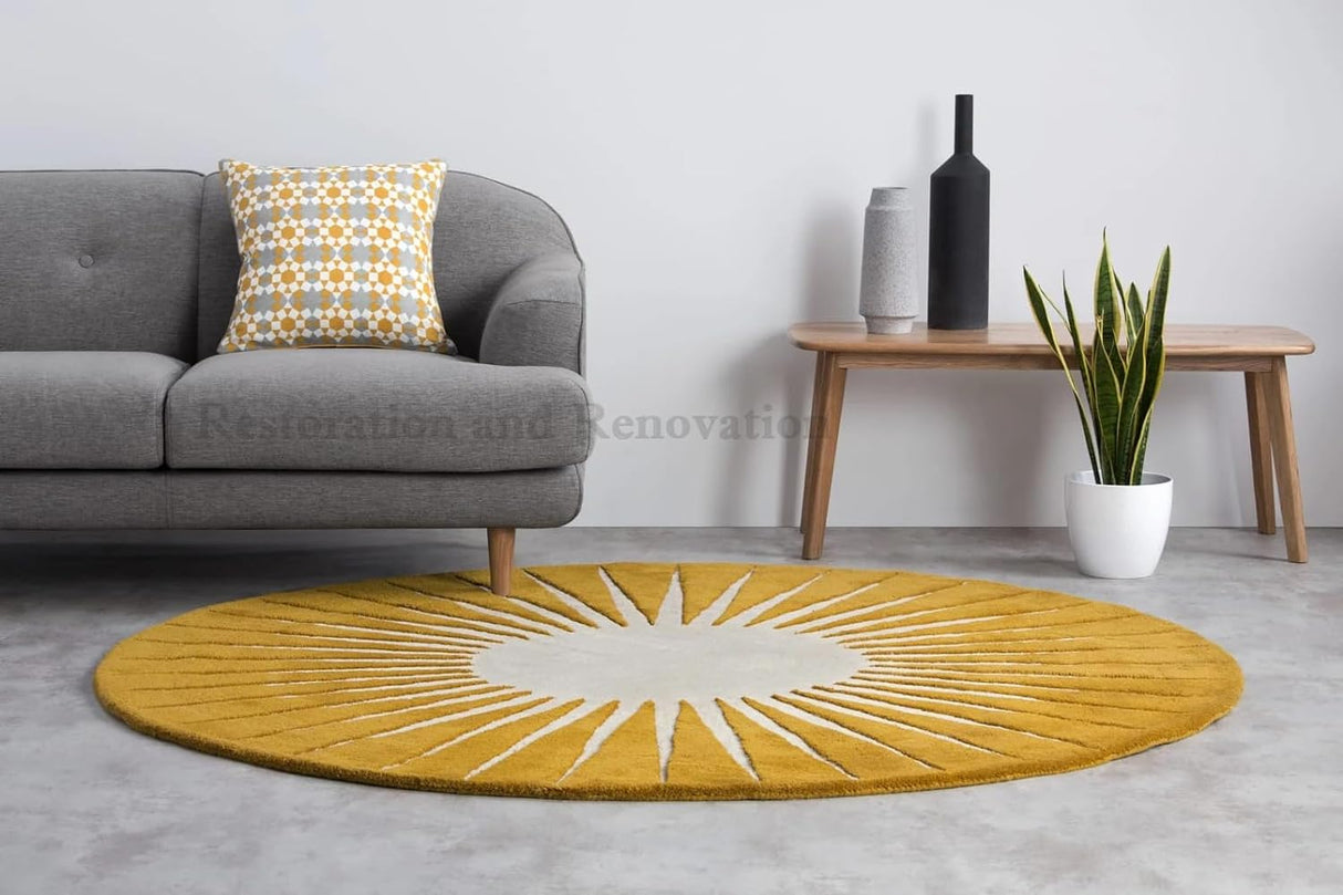 Modern Round Area Rug – Hand-Tufted with 100% New Zealand Wool