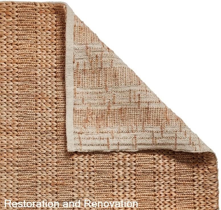 Handwoven Jute Area Rug - Natural Fiber Rug for Home Decor