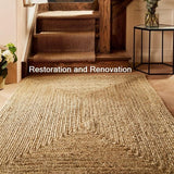 Handwoven Jute Area Rug - Natural Fiber Rug for Home Decor