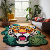 Modern Jaguar Wool Area Rug - Hand-Tufted Unique Irregular Shape