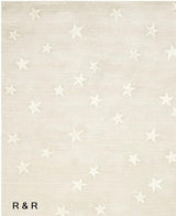 Hand-Crafted Premium Wool Area Rug with Starry Night Sky Design