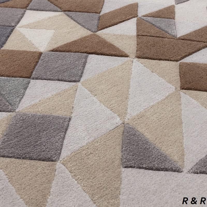 Modern Carved 3D Wool Rug in Multi Color