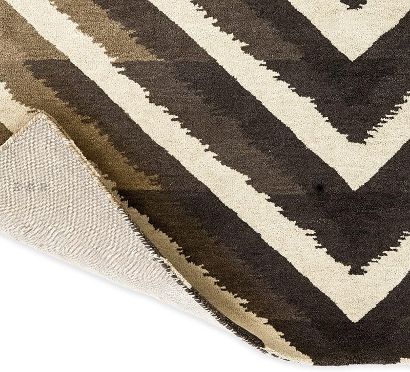 Premium Handmade Wool Area Rug | Modern Elegant Chevron Pattern