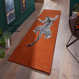 Modern Handmade Climbing Jaguar Wool Area Rug