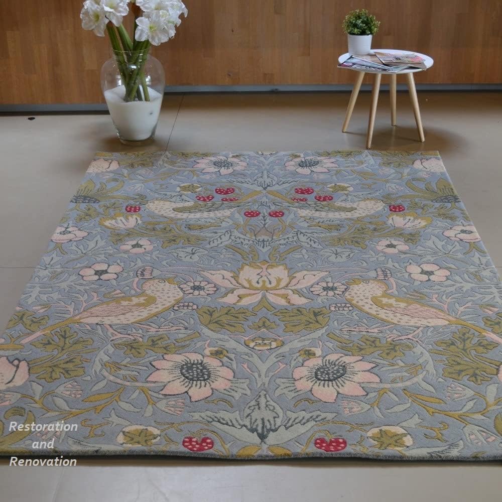 Premium Handmade Wild Stanberry Floral Wool Area Rug