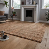 Handwoven Jute Area Rug - Natural Fiber Rug for Home Decor