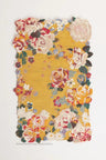 Handmade Pink & Red Yellow Roses Irregular Shape Wool Area Rug