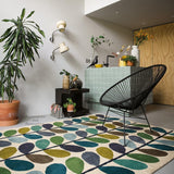 Hand-Tufted Multi Stem Wool Area Rug - Vibrant Botanical Leaf Design