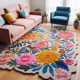 Handmade Wool Floral Area Rug for Living Room | Elegant Flower Garden Design