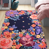 Handmade Floral Irregular Wool Area Rug