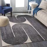 Gold, Ink & Olive Modern Hand-Tufted Wool Area Rug