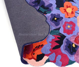 Handmade Flower Multi colored Irregular Area Rug