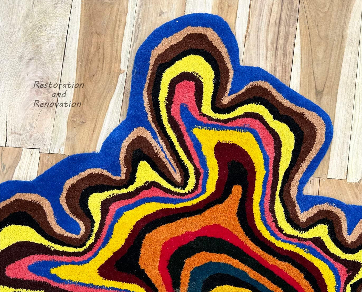 Irregular Shaped Handmade Wool Rug