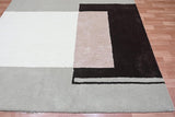 New Hand Made Floral, Kids, Modern, Herringbone Wool Area Rug