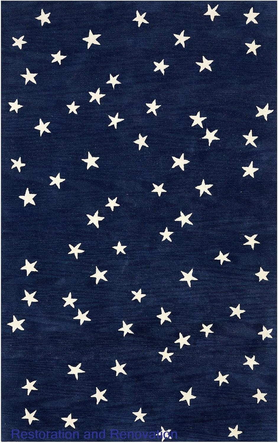 Hand-Crafted Premium Wool Area Rug with Starry Night Sky Design