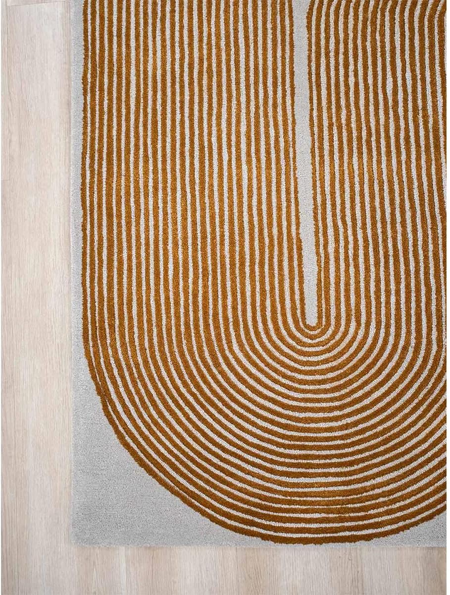 Gold, Ink & Olive Modern Hand-Tufted Wool Area Rug