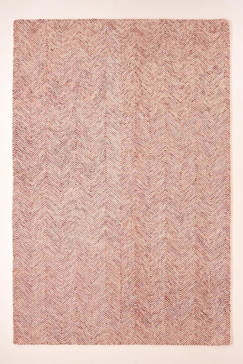 Modern Herringbone Chevron Collection Handmade Wool Area Rug - Durable for High Traffic, Contemporary Design Rug