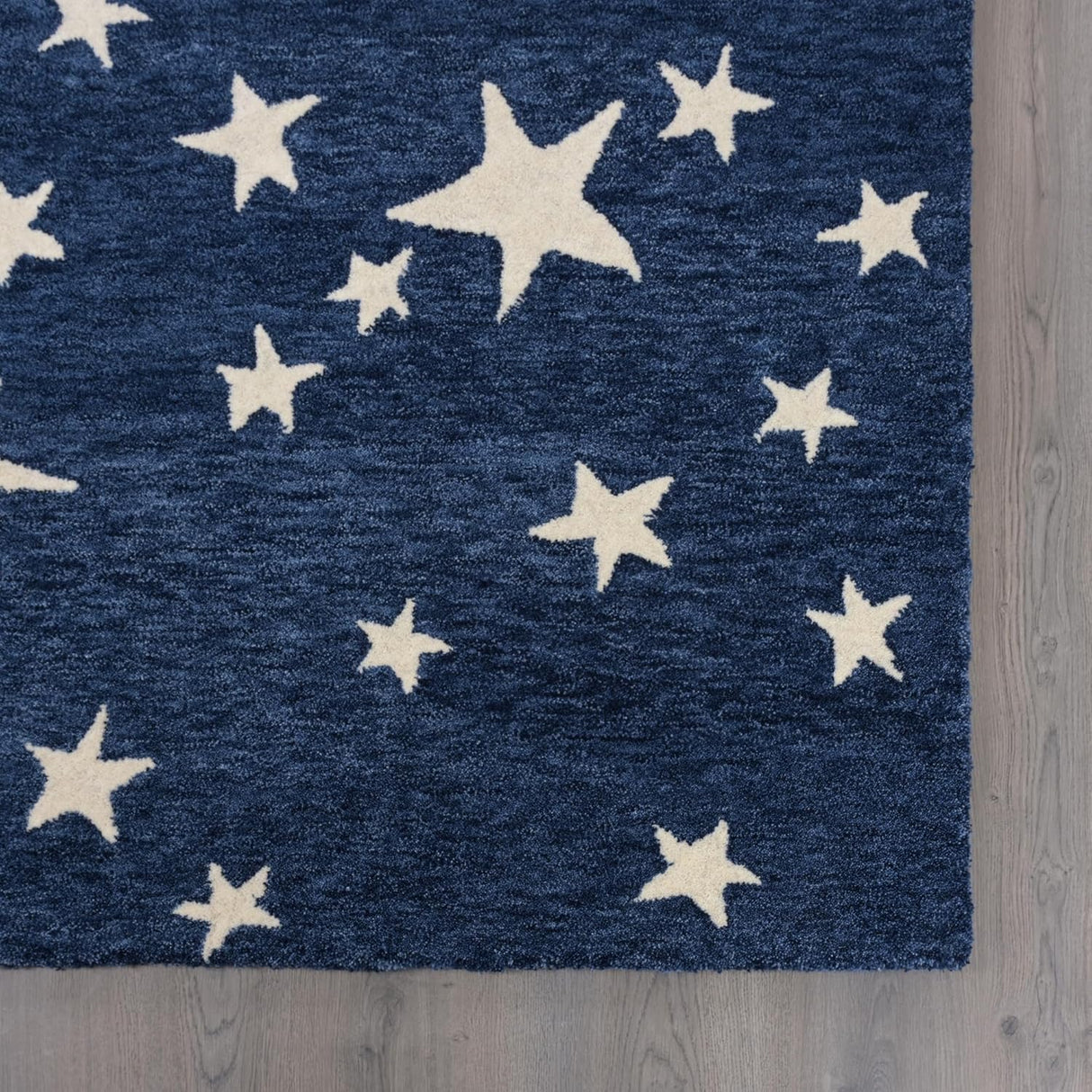 Hand-Tufted Star Wool Area Rug for Kids | Starry Night Design, Soft and Durable and Thick Carpet