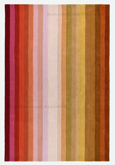 Handmade Maximus Rug Colorful Stripes Wool Area Rugs