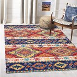 Traditional Handcrafted Ethnic Pattern Bold and Bright Wool Area Rug