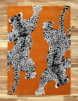 Climbing Jaguar Modern Handmade Wool Area Rug