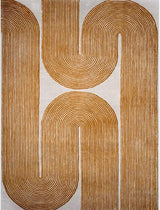 Gold, Ink & Olive Modern Hand-Tufted Wool Area Rug