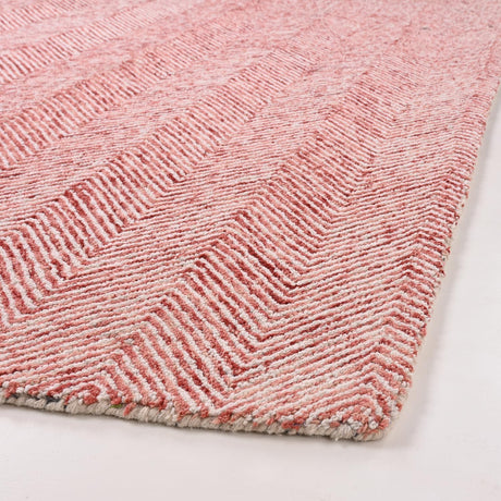 Modern Herringbone Chevron Collection Handmade Wool Area Rug - Durable for High Traffic, Contemporary Design Rug