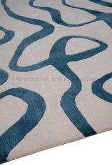 Modern Abstract Hand-Tufted Wool Area Rug