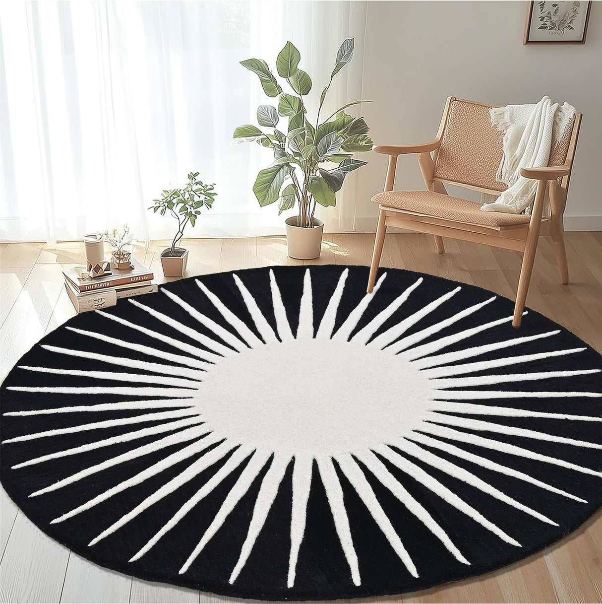 Modern Round Area Rug – Hand-Tufted with 100% New Zealand Wool