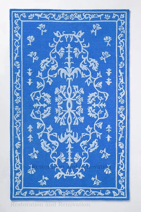 Traditional Handmade Persian Floral Motif Wool Area Rug