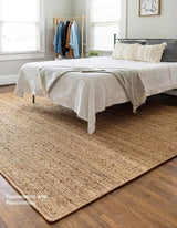 Handwoven Jute Area Rug - Natural Fiber Rug for Home Decor