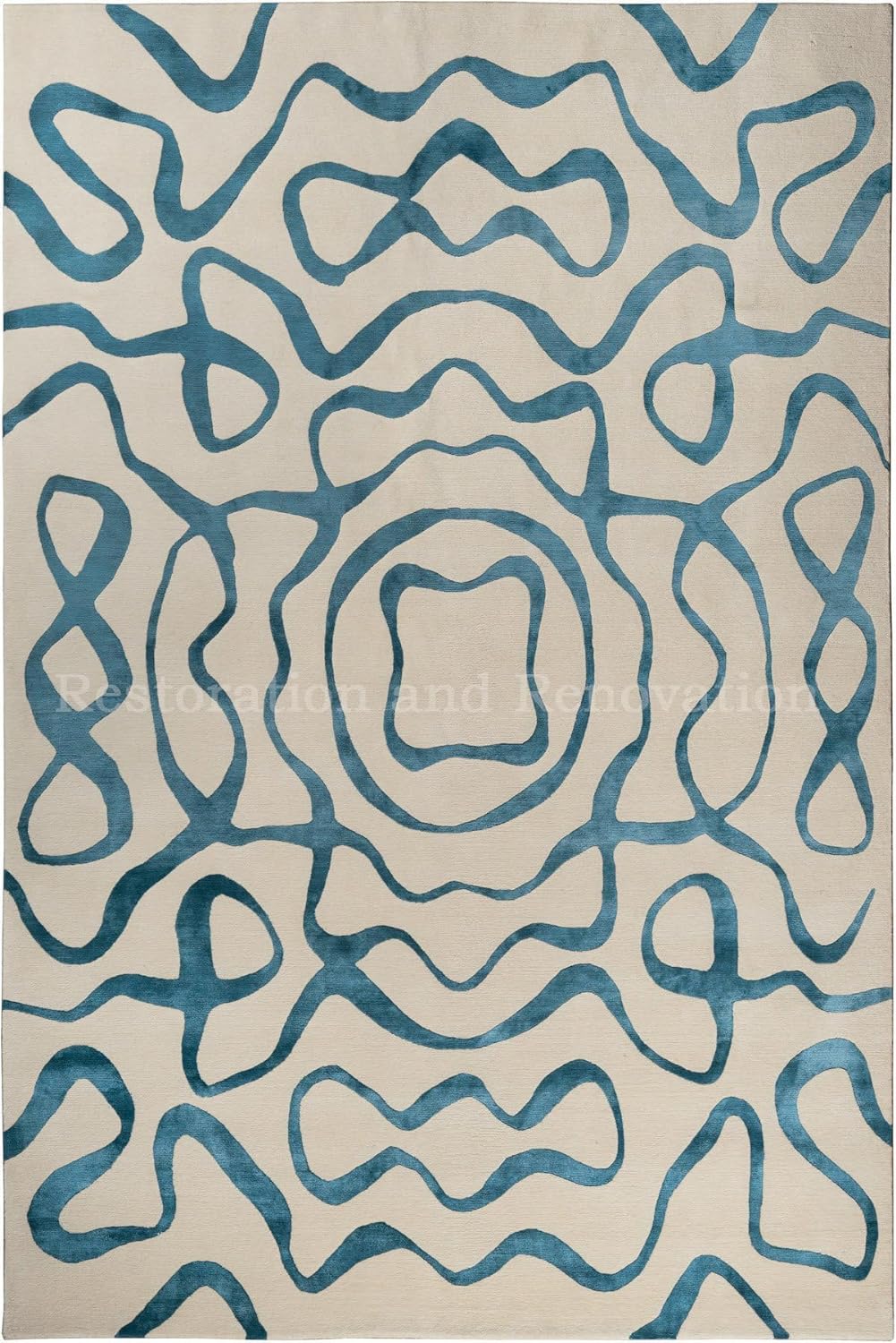 Modern Abstract Hand-Tufted Wool Area Rug