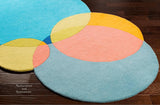 Modern Irregular Shape Bubbles Saturated Geometric Wool Area Rug