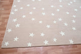 New Hand Made Floral, Kids, Modern, Herringbone Wool Area Rug