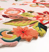 Handmade Colorful Roses Floral Wool Area Rug