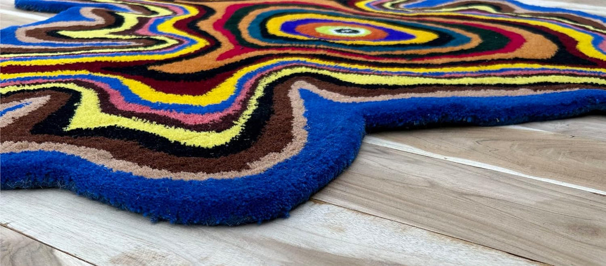 Irregular Shaped Handmade Wool Rug