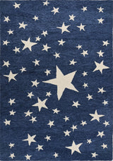 Hand-Tufted Star Wool Area Rug for Kids | Starry Night Design, Soft and Durable and Thick Carpet