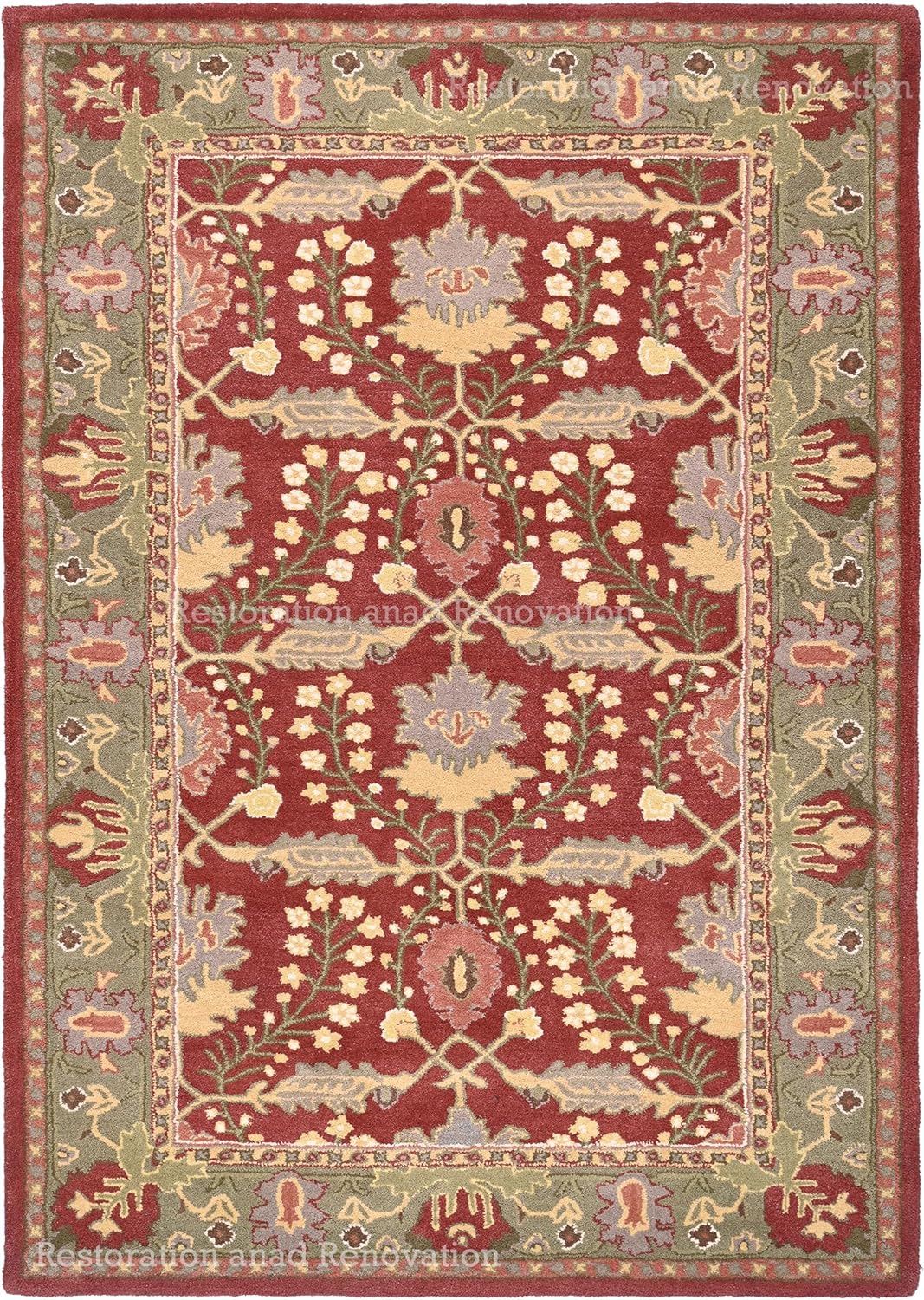 Traditional Handcrafted Area Rug, Classic Oriental Pattern