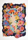 Floral Wool Area Rug - Handcrafted Colorful Garden Design, Decorative Thick Pile Carpet