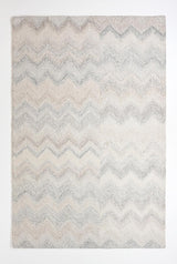 Modern Herringbone Chevron Collection Handmade Wool Area Rug - Durable for High Traffic, Contemporary Design Rug