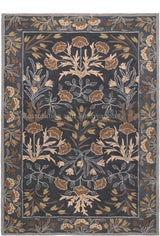 Handmade Floral Adeline Beige/Blue Tulips Traditional Crafted Wool Area Rug