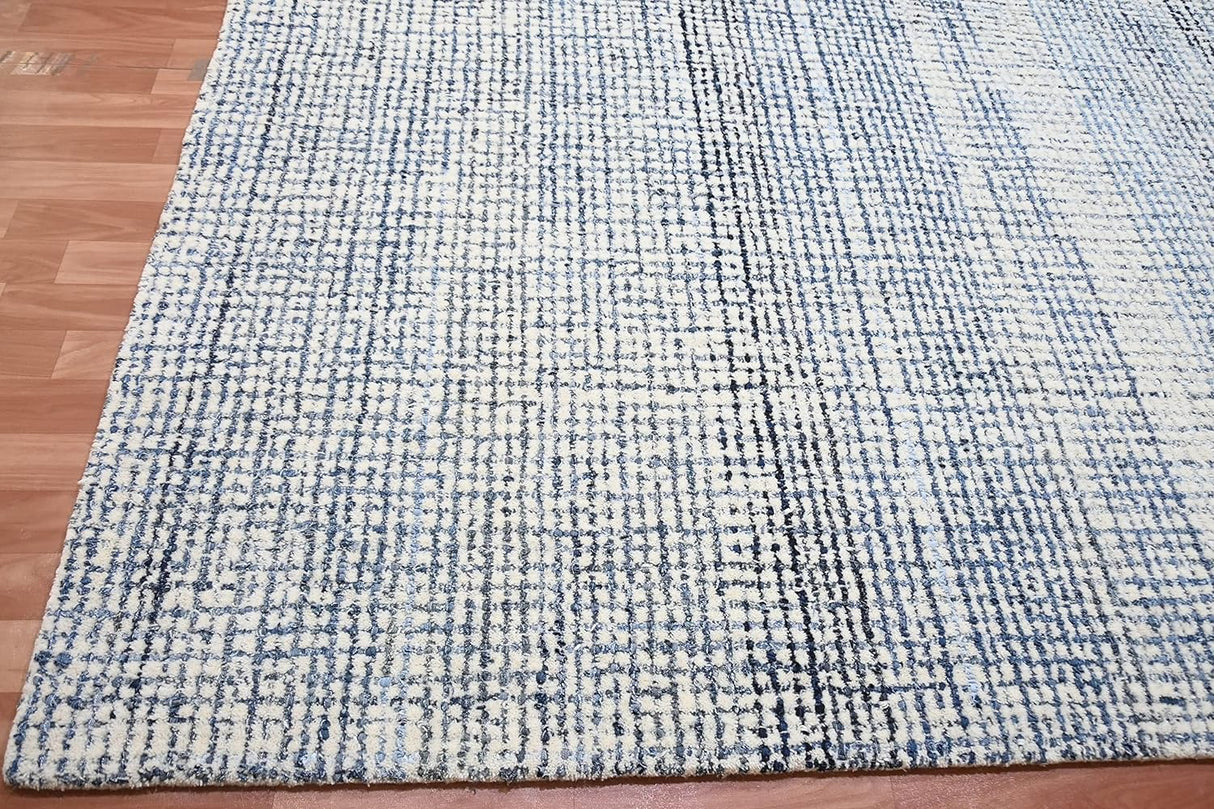 New Hand Made Floral, Kids, Modern, Herringbone Wool Area Rug