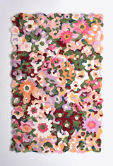 Handmade Colorful Floral Silk & Wool Area Rug