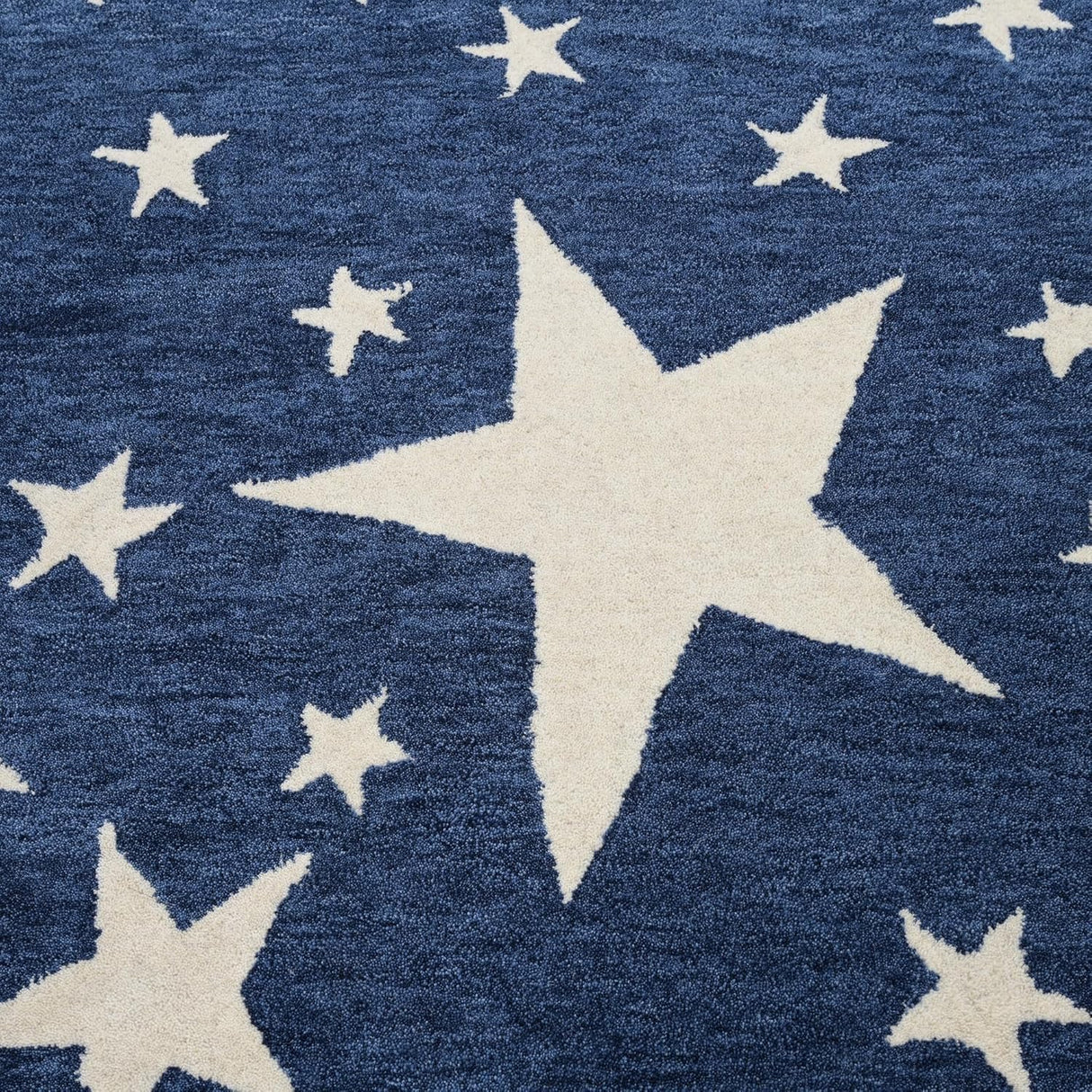 Hand-Tufted Star Wool Area Rug for Kids | Starry Night Design, Soft and Durable and Thick Carpet